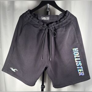 Hollister Charcoal Drawstring Shorts with Logo